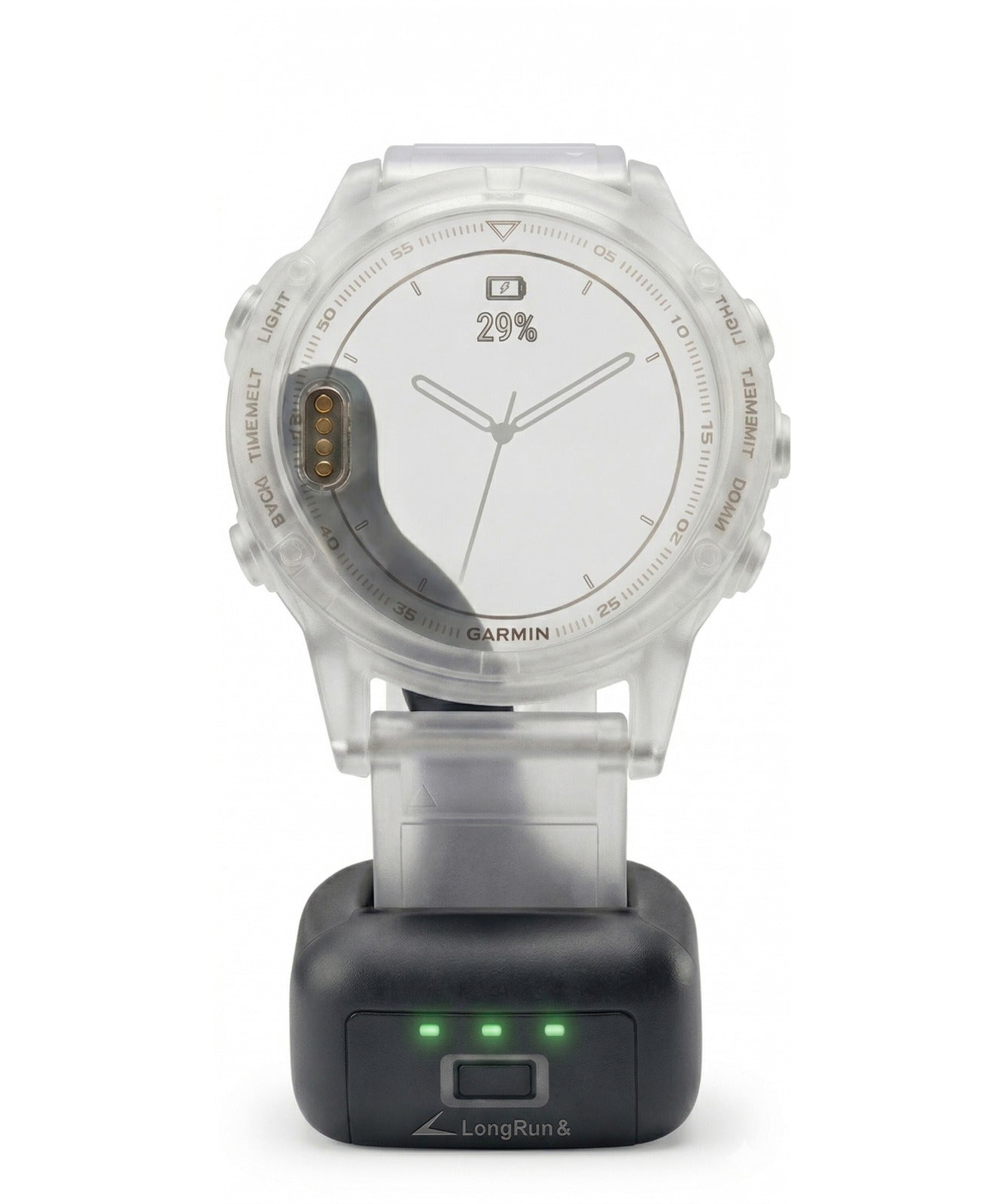LongRun for Garmin Watch (Black, Left Charge - 9 o'clock charging port position when looking at the screen)
